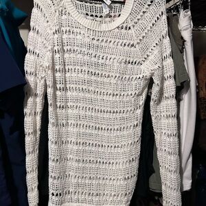 Aeropostale Women's White Open-Knit Sweater